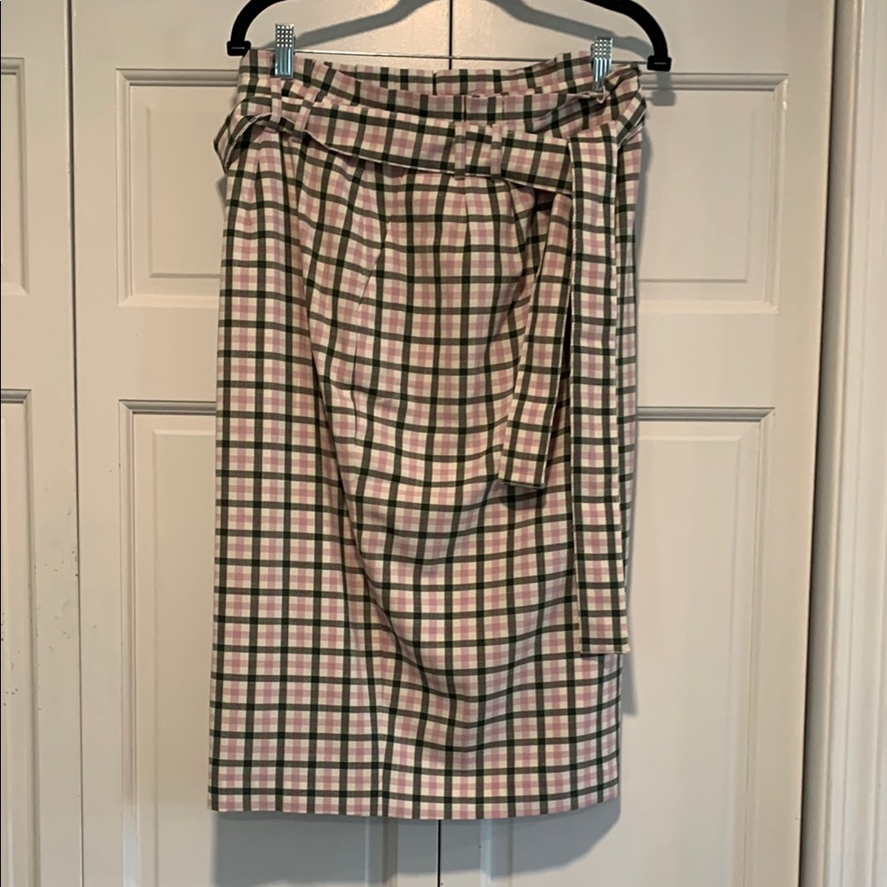 NWT Ann Taylor Pink and Green Plaid Women's Skirt